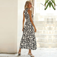 Load image into Gallery viewer, Elegant Summer Halter Dress | French Style with Sleeveless Slit Print - Rasmarv