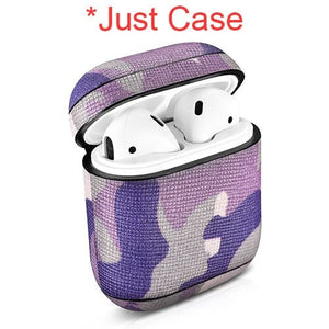 Camouflage Leather Earphone Case For Apple Airpods Airpod Accessories Dust - proof Protective Cover Bluetooth Headphone Case Decor - Rasmarv