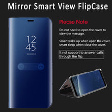 Load image into Gallery viewer, Clear View Flip Case For iphone XS XS Max XR X 8 7 6S 6 Plus Mirror Leather+PC Stand Cover For Samsung S8 S9 Plus A7 2018 Case - Rasmarv
