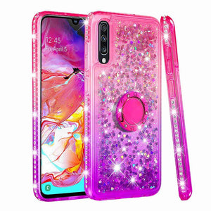 Case For Samsung Galaxy A6 / A6+ / A5 Shockproof / Rhinestone / Flowing Liquid Back Cover Glitter Shine / Color Gradient Soft TPU - Rasmarv