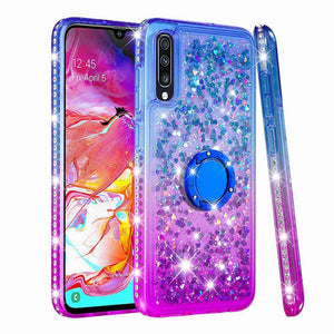 Case For Samsung Galaxy A6 / A6+ / A5 Shockproof / Rhinestone / Flowing Liquid Back Cover Glitter Shine / Color Gradient Soft TPU - Rasmarv