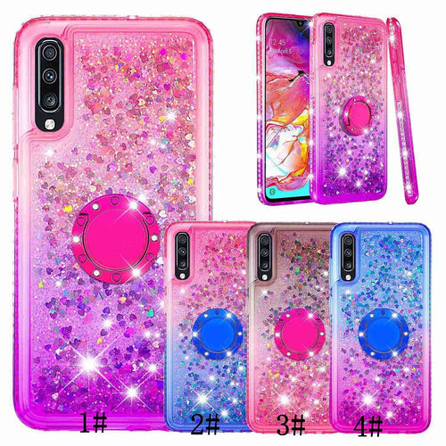 Case For Samsung Galaxy A6 / A6+ / A5 Shockproof / Rhinestone / Flowing Liquid Back Cover Glitter Shine / Color Gradient Soft TPU - Rasmarv