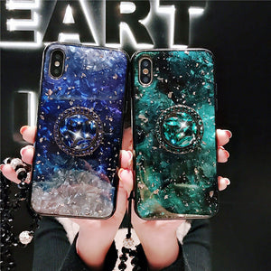 Case For Huawei Huawei P20 / Huawei P20 Pro / Huawei P30 Rhinestone / with Stand / Ring Holder Back Cover Solid Colored Soft TPU - Rasmarv