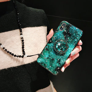 Case For Huawei Huawei P20 / Huawei P20 Pro / Huawei P30 Rhinestone / with Stand / Ring Holder Back Cover Solid Colored Soft TPU - Rasmarv