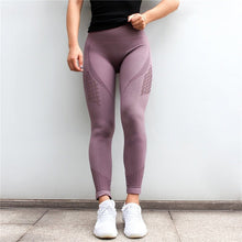 Load image into Gallery viewer, Diqian Super Stretchy Women Gym Tights Energy Seamless Tummy Control Yoga Pants High Waist Sport Leggings Purple Running Pant - Rasmarv