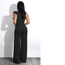 Load image into Gallery viewer, One Shoulder Ruffles Jumpsuits For Women Fashion V Neck Long Wide Leg Pants eprolo