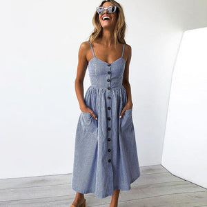 Trendy Bohemian Beach Dress | Sleeveless, High Waist Print for Summer Fun - Rasmarv
