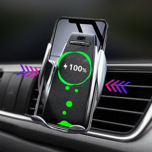 Automatic Clamping Wireless Car Charger Air Vent Phone Holder 360 Degree Rotation USB Charging Mount Bracket - Rasmarv