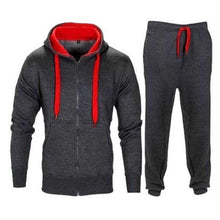 Load image into Gallery viewer, Casual Solid Tracksuit Zipper Hooded Sweatshirt Jacket +Sweatpants Mens Tracksuit - Rasmarv