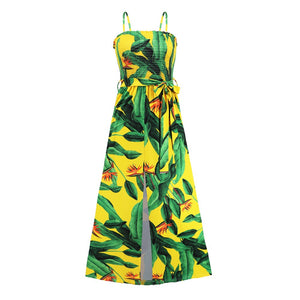 Trendy Boho Sling Long Dress | Spring/Summer Collection with High Waist Split