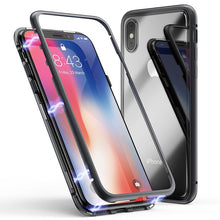 Load image into Gallery viewer, CHYI Built - in Magnetic Case for iPhone X Clear Tempered Glass Magnet Adsorption Case for iPhone 8 7 Plus glass Back Cover bumper - Rasmarv