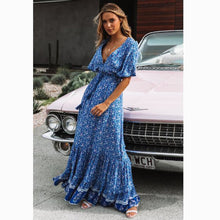 Load image into Gallery viewer, Elegant Frieda Floral Maxi Dress | Summer Boho Style with V - Neck - Rasmarv