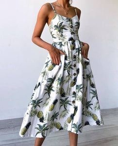 Trendy Bohemian Beach Dress | Sleeveless, High Waist Print for Summer Fun - Rasmarv