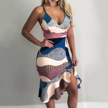 Load image into Gallery viewer, Flirty Sleeveless Summer Dress | Deep V-Neck and Eye-Catching Back Lacing