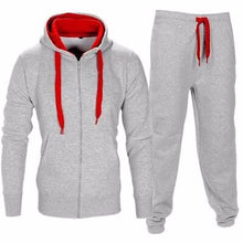 Load image into Gallery viewer, Casual Solid Tracksuit Zipper Hooded Sweatshirt Jacket +Sweatpants Mens Tracksuit - Rasmarv