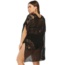 Load image into Gallery viewer, Elegant Crochet Beach Dress | V - Neck, Side Slit &amp; Asymmetrical Cover - Up - Rasmarv