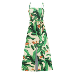 Trendy Boho Sling Long Dress | Spring/Summer Collection with High Waist Split