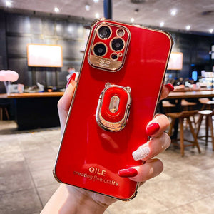 Boucho Luxury electroplating phone case for iphone 12 Pro MAX 11 Pro XS XR X SE 6 6s 7 8 plus 12Mini Phone Holder Ring Grip Case - Rasmarv