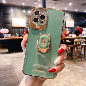 Boucho Luxury electroplating phone case for iphone 12 Pro MAX 11 Pro XS XR X SE 6 6s 7 8 plus 12Mini Phone Holder Ring Grip Case - Rasmarv