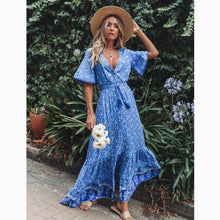 Load image into Gallery viewer, Elegant Frieda Floral Maxi Dress | Summer Boho Style with V-Neck - Rasmarv