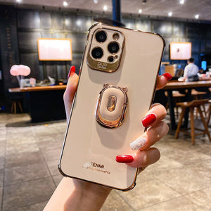 Boucho Luxury electroplating phone case for iphone 12 Pro MAX 11 Pro XS XR X SE 6 6s 7 8 plus 12Mini Phone Holder Ring Grip Case - Rasmarv