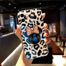 Load image into Gallery viewer, Leopard-Print Mickey and Minnie for iPhone 12promax Mobile Phone Case Flash Drill Apple 11 Drops Of Glue 13 Soft Cover 7/8p Case - Rasmarv