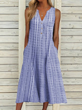 Load image into Gallery viewer, Casual Summer Stripe Dress | Sleeveless V-Neck with Functional Pockets