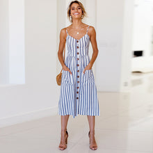 Load image into Gallery viewer, Trendy Bohemian Beach Dress | Sleeveless, High Waist Print for Summer Fun - Rasmarv