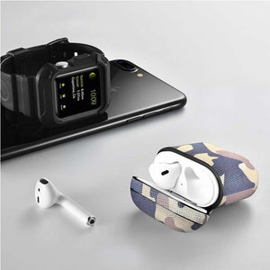 Camouflage Leather Earphone Case For Apple Airpods Airpod Accessories Dust - proof Protective Cover Bluetooth Headphone Case Decor - Rasmarv