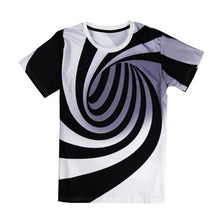 Load image into Gallery viewer, Black And White Vertigo Hypnotic Printing T Shirt Unisex Funny Short Sleeved Tees Men/women Tops Men&#39;s 3D T-shirt - Rasmarv