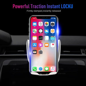 Automatic Clamping Wireless Car Charger Air Vent Phone Holder 360 Degree Rotation USB Charging Mount Bracket - Rasmarv