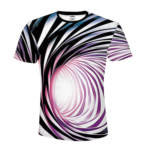 Black And White Vertigo Hypnotic Printing T Shirt Unisex Funny Short Sleeved Tees Men/women Tops Men's 3D T-shirt - Rasmarv