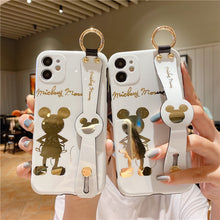 Load image into Gallery viewer, Cartoon Gilded Back Mickey Is Suitable For iPhone11 / 12pro Mobile Phone Case 13 Wristband Support 13promax - Rasmarv