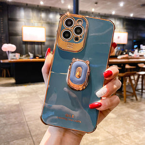 Boucho Luxury electroplating phone case for iphone 12 Pro MAX 11 Pro XS XR X SE 6 6s 7 8 plus 12Mini Phone Holder Ring Grip Case - Rasmarv