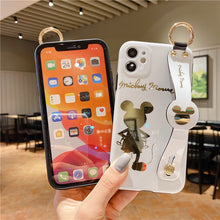 Load image into Gallery viewer, Cartoon Gilded Back Mickey Is Suitable For iPhone11 / 12pro Mobile Phone Case 13 Wristband Support 13promax - Rasmarv