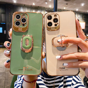 Boucho Luxury electroplating phone case for iphone 12 Pro MAX 11 Pro XS XR X SE 6 6s 7 8 plus 12Mini Phone Holder Ring Grip Case - Rasmarv