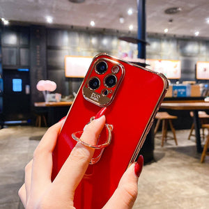 Boucho Luxury electroplating phone case for iphone 12 Pro MAX 11 Pro XS XR X SE 6 6s 7 8 plus 12Mini Phone Holder Ring Grip Case - Rasmarv