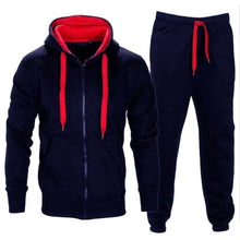 Load image into Gallery viewer, Casual Solid Tracksuit Zipper Hooded Sweatshirt Jacket +Sweatpants Mens Tracksuit - Rasmarv