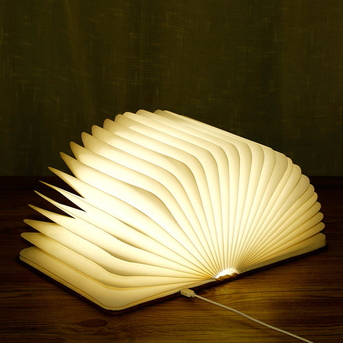 Folding Wooden Book table Desk Lamp, Turning Pages - Rasmarv