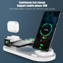 Load image into Gallery viewer, 6 in 1 Wireless Charger Dock Station for iPhone/Android/Type - C USB Phones 10W Qi Fast Charging For Apple Watch AirPods Pro - Rasmarv