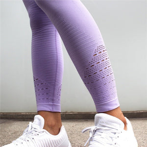 Diqian Super Stretchy Women Gym Tights Energy Seamless Tummy Control Yoga Pants High Waist Sport Leggings Purple Running Pant - Rasmarv