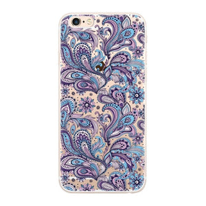 Silicon Case For iPhone 7 7Plus 6 6S 5 5S SE Soft Case of Animal vintage,Cute,Patterned,Geometric,Abstract,Floral