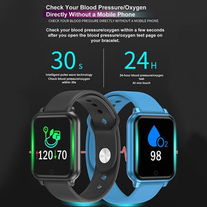 Bluetooth Smart Wristband IP67 Waterproof Blood Pressure Oxygen Monitor Smart Bracelet With Fitness Tracker Sport Wristband - Rasmarv