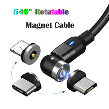 Load image into Gallery viewer, 540 Degree Rotatable Apple Magnetic Charger For iPhone Cable USB C Magnetic Micro USB Cable Type C Gaming Cord Wire For Charging - Rasmarv