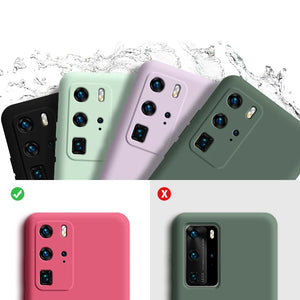 Liquid Silicone Case For Huawei  P40 P30 P20 Lite Pro Full protector Camera Case For Huawei Mate 20 30 Lite Pro Cover with Strap