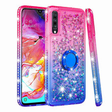 Load image into Gallery viewer, Case For Samsung Galaxy A6 / A6+ / A5 Shockproof / Rhinestone / Flowing Liquid Back Cover Glitter Shine / Color Gradient Soft TPU - Rasmarv