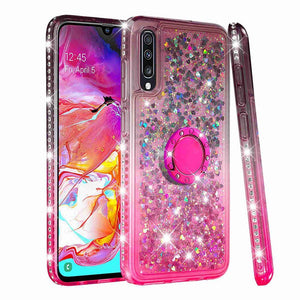 Case For Samsung Galaxy A6 / A6+ / A5 Shockproof / Rhinestone / Flowing Liquid Back Cover Glitter Shine / Color Gradient Soft TPU - Rasmarv