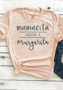 Fashion Women T-Shirt 2019 Summer Casual Short Sleeve t shirt Mamacita Needs A Margarita Letter Print T-Shirt Lady Top Tee eprolo