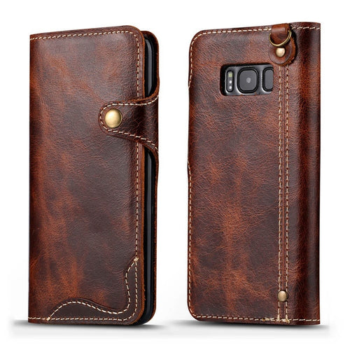 Luxury Business Style Genuine Real Leather Case for Samsung Galaxy S8 S9 S10 Plus Case Flip Wallet Card for Samsung eprolo