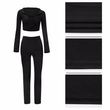 Load image into Gallery viewer, Spring two piece set Women tracksuit Plus size Sexy Solid color Crop Top Tight cropped tops Long Pant eprolo